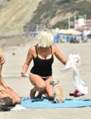 Donna D'Errico Booty in Bikini on the Beach in Malibu