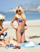 Donna D'Errico Booty in Bikini on the Beach in Malibu