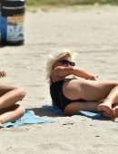 Donna D'Errico Booty in Bikini on the Beach in Malibu