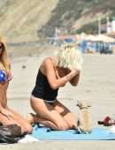 Donna D'Errico Booty in Bikini on the Beach in Malibu