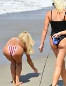 Donna D'Errico Booty in Bikini on the Beach in Malibu