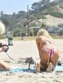 Donna D'Errico Booty in Bikini on the Beach in Malibu