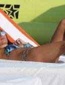 Elisabetta Gregoraci in Bikini at Twiga Beach Club in Forte dei Marmi