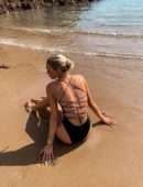 Elsa Hosk in Black Swimsuit Photoshoot 2019