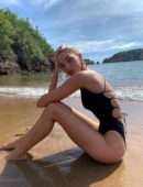 Elsa Hosk in Black Swimsuit Photoshoot 2019