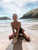 Elsa Hosk in Black Swimsuit Photoshoot 2019