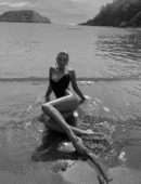 Elsa Hosk in Black Swimsuit Photoshoot 2019