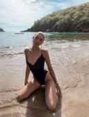Elsa Hosk in Black Swimsuit Photoshoot 2019