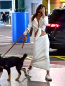 Emily Ratajkowski is looking sexy while walking her dog early in the morning in NYC