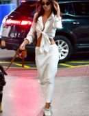 Emily Ratajkowski is looking sexy while walking her dog early in the morning in NYC