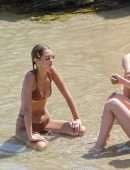Gigi Hadid and Bella Hadid in Bikini at Beach on Mykonos Island