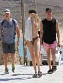 Gigi Hadid and Bella Hadid in Bikini at Beach on Mykonos Island