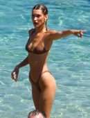 Gigi Hadid and Bella Hadid in Bikini at Beach on Mykonos Island