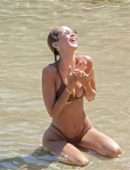 Gigi Hadid and Bella Hadid in Bikini at Beach on Mykonos Island