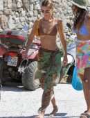 Gigi Hadid and Bella Hadid in Bikini at Beach on Mykonos Island