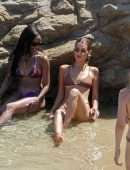 Gigi Hadid and Bella Hadid in Bikini at Beach on Mykonos Island