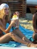 Gigi Hadid and Bella Hadid Booty in Bikini on the Beach in Mykonos