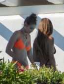 Gigi Hadid in Orange Bikini in Mykonos