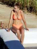 Gigi Hadid in Orange Bikini in Mykonos