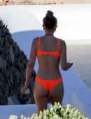 Gigi Hadid in Orange Bikini in Mykonos