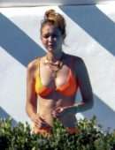 Gigi Hadid in Orange Bikini in Mykonos