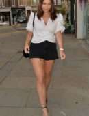 Imogen Thomas Leggy in Shorts, Out in Chelsea
