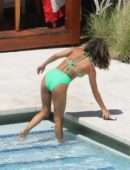 Isabela Moner in Swimsuit at Poolside in Miami