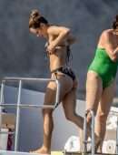 Katharine McPhee in a Bikini on a Yacht in Capri, Italy
