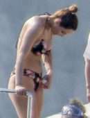 Katharine McPhee in a Bikini on a Yacht in Capri, Italy