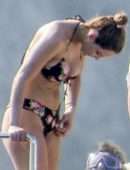 Katharine McPhee in a Bikini on a Yacht in Capri, Italy