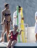 Katharine McPhee in a Bikini on a Yacht in Capri, Italy