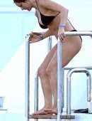 Katharine McPhee in Black Bikini in Capri, Italy