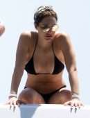 Katharine McPhee in Black Bikini in Capri, Italy