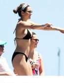 Katharine McPhee in Black Bikini in Capri, Italy