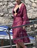 Katharine McPhee in Black Bikini in Capri, Italy