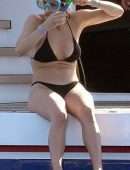 Katharine McPhee in Black Bikini in Capri, Italy