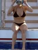 Katharine McPhee in Black Bikini in Capri, Italy