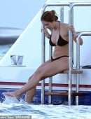 Katharine McPhee in Black Bikini in Capri, Italy