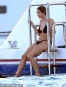 Katharine McPhee in Black Bikini in Capri, Italy