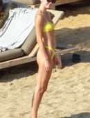 Kendall Jenner in Bikini and Friends on a Beach in Mykonos, Greece