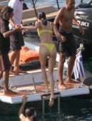 Kendall Jenner in Bikini and Friends on a Beach in Mykonos, Greece