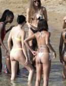 Kendall Jenner in Bikini on the Beach in Mykonos