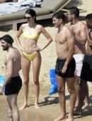 Kendall Jenner in Bikini on the Beach in Mykonos