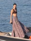 Kendall Jenner on a Boat in Mykonos