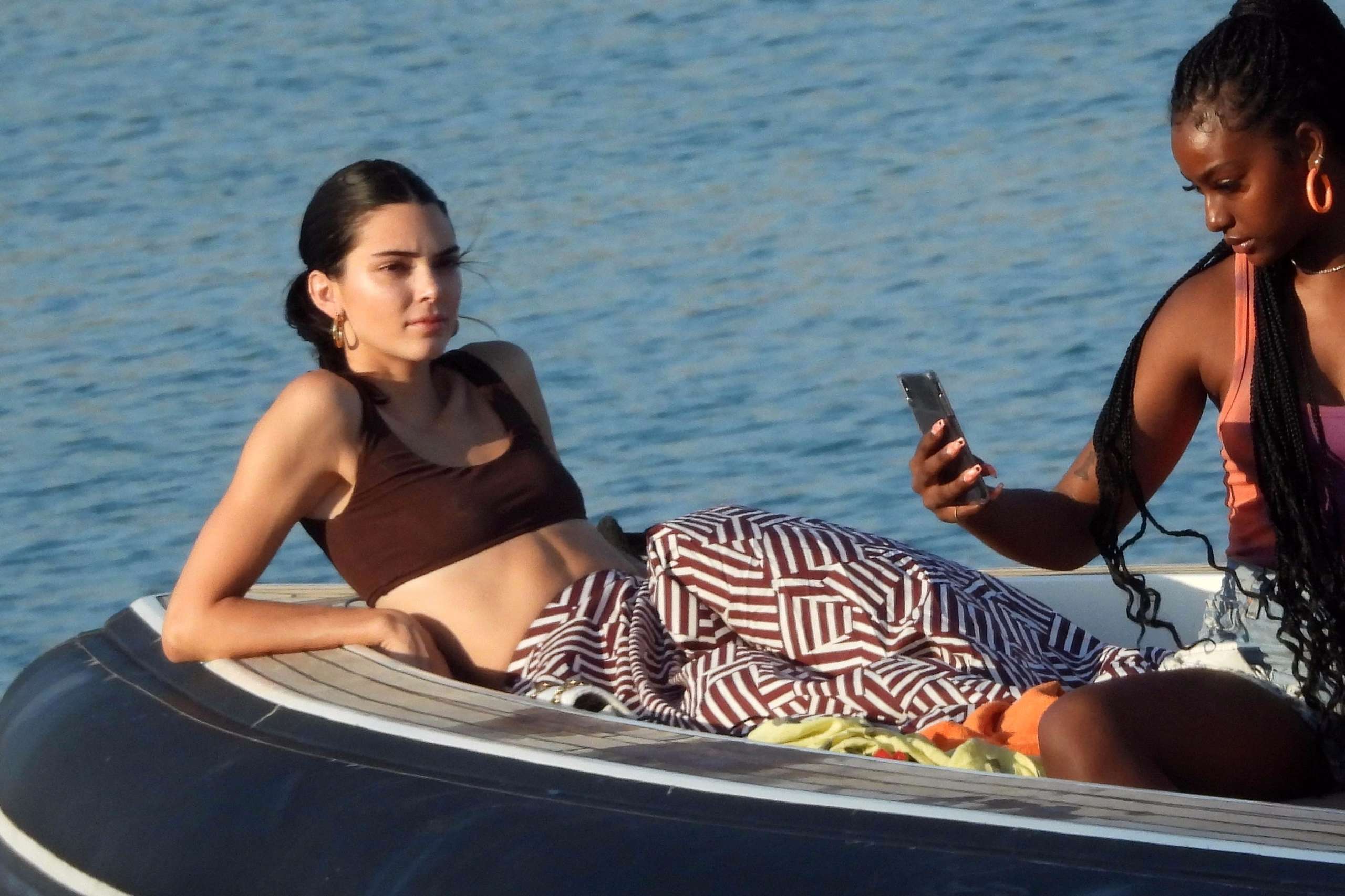 Kendall Jenner on a Boat in Mykonos