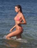 Kimberley Garner Camel-Toe in Bikini at Beach in St Tropez