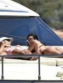 Kourtney Kardashian Booty in Bikini on a Yacht in Sardinia