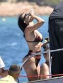 Kourtney Kardashian Booty in Bikini on a Yacht in Sardinia