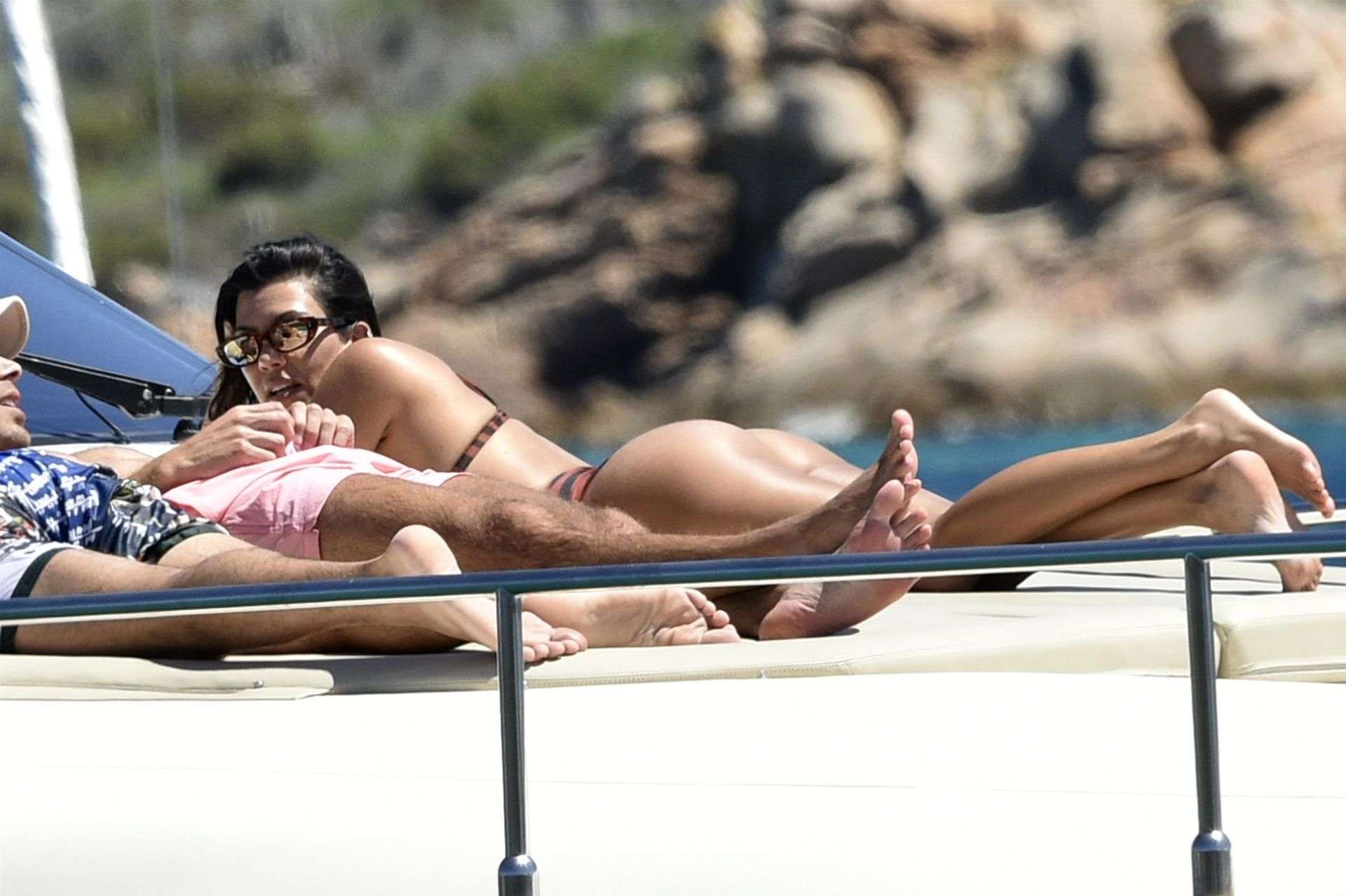 Kourtney Kardashian Booty, On a Yacht off the Island of Sardinia