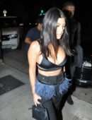Kourtney Kardashian Sideboobs and Cleavage, Outside Craig's in West Hollywood